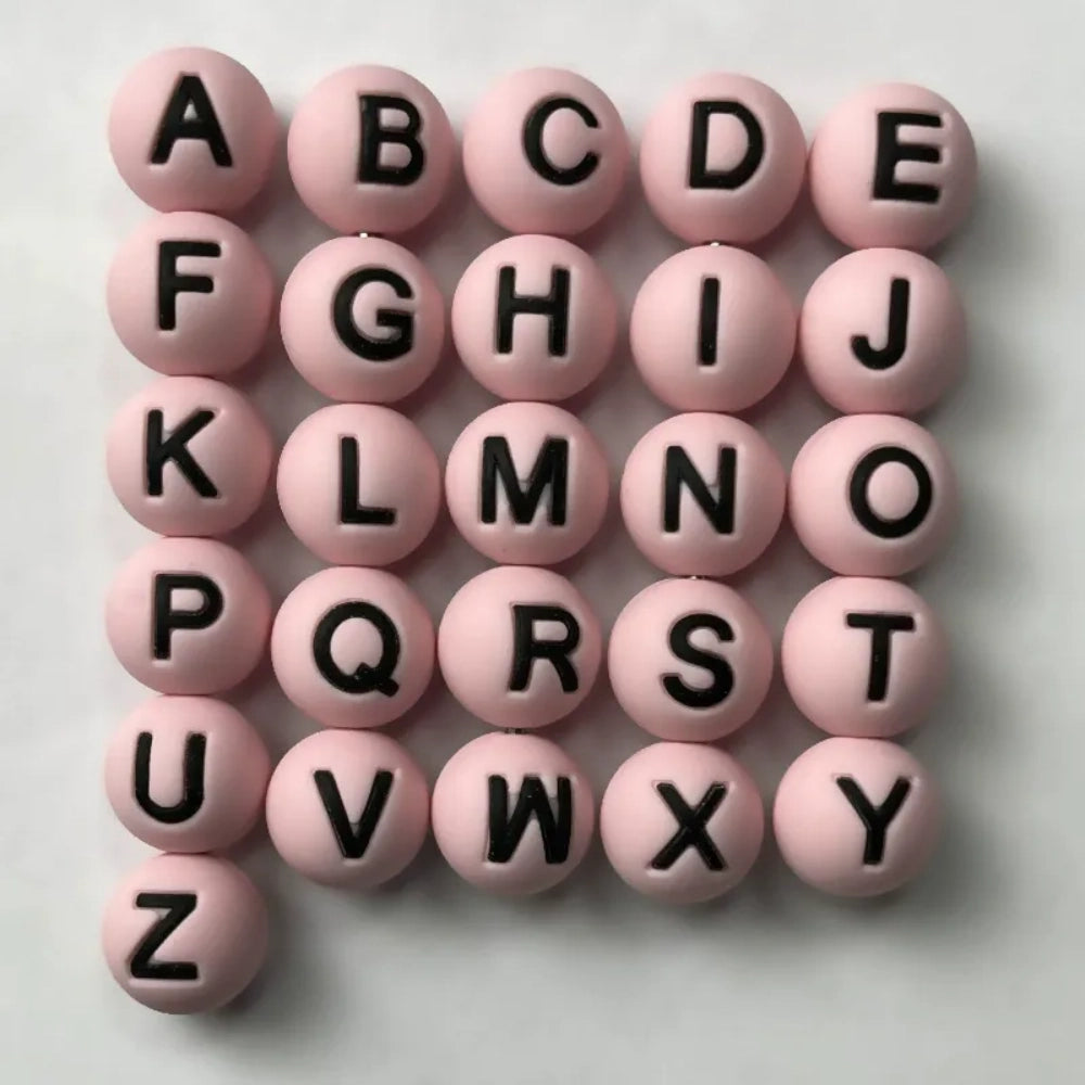 Letter Beads Silicone Beads for DIY Pens Bracelet Keychains