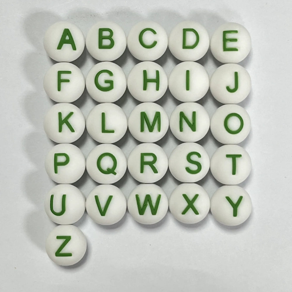 Letter Beads Silicone Beads for DIY Pens Bracelet Keychains