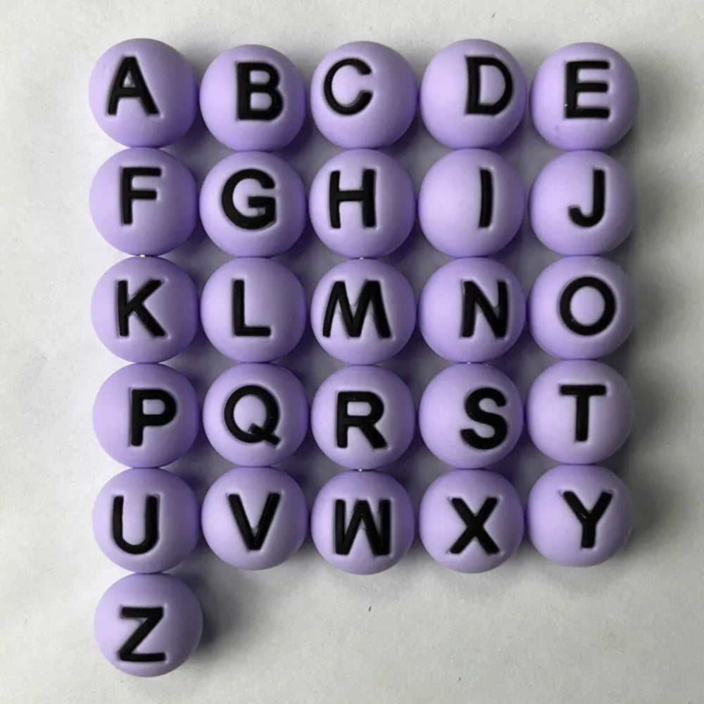 Letter Beads Silicone Beads for DIY Pens Bracelet Keychains