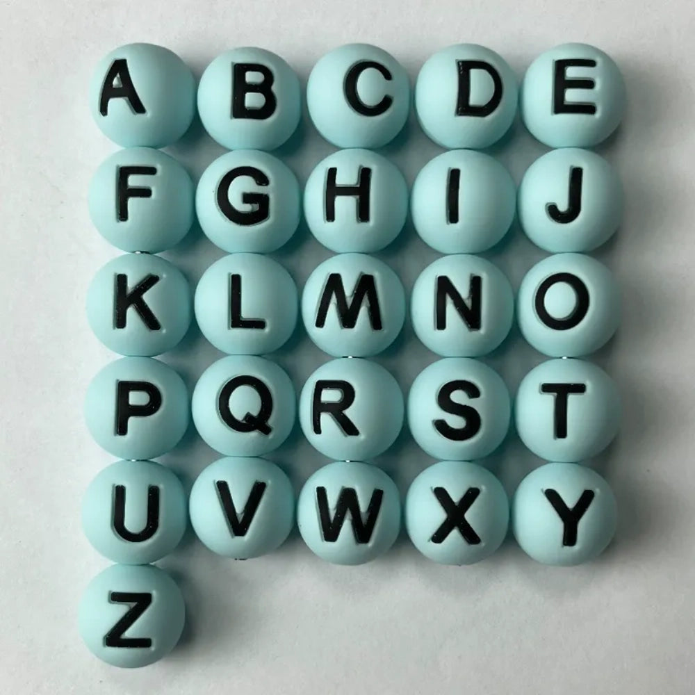 Letter Beads Silicone Beads for DIY Pens Bracelet Keychains