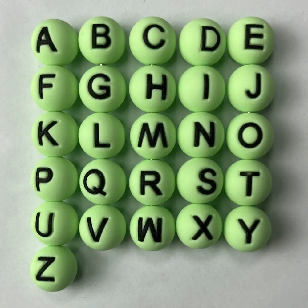 Letter Beads Silicone Beads for DIY Pens Bracelet Keychains