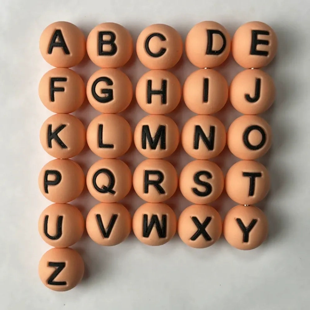 Letter Beads Silicone Beads for DIY Pens Bracelet Keychains