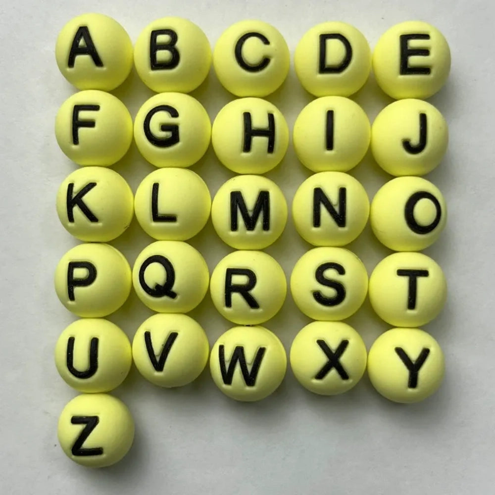 Letter Beads Silicone Beads for DIY Pens Bracelet Keychains