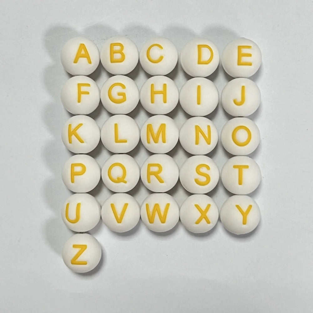 Letter Beads Silicone Beads for DIY Pens Bracelet Keychains