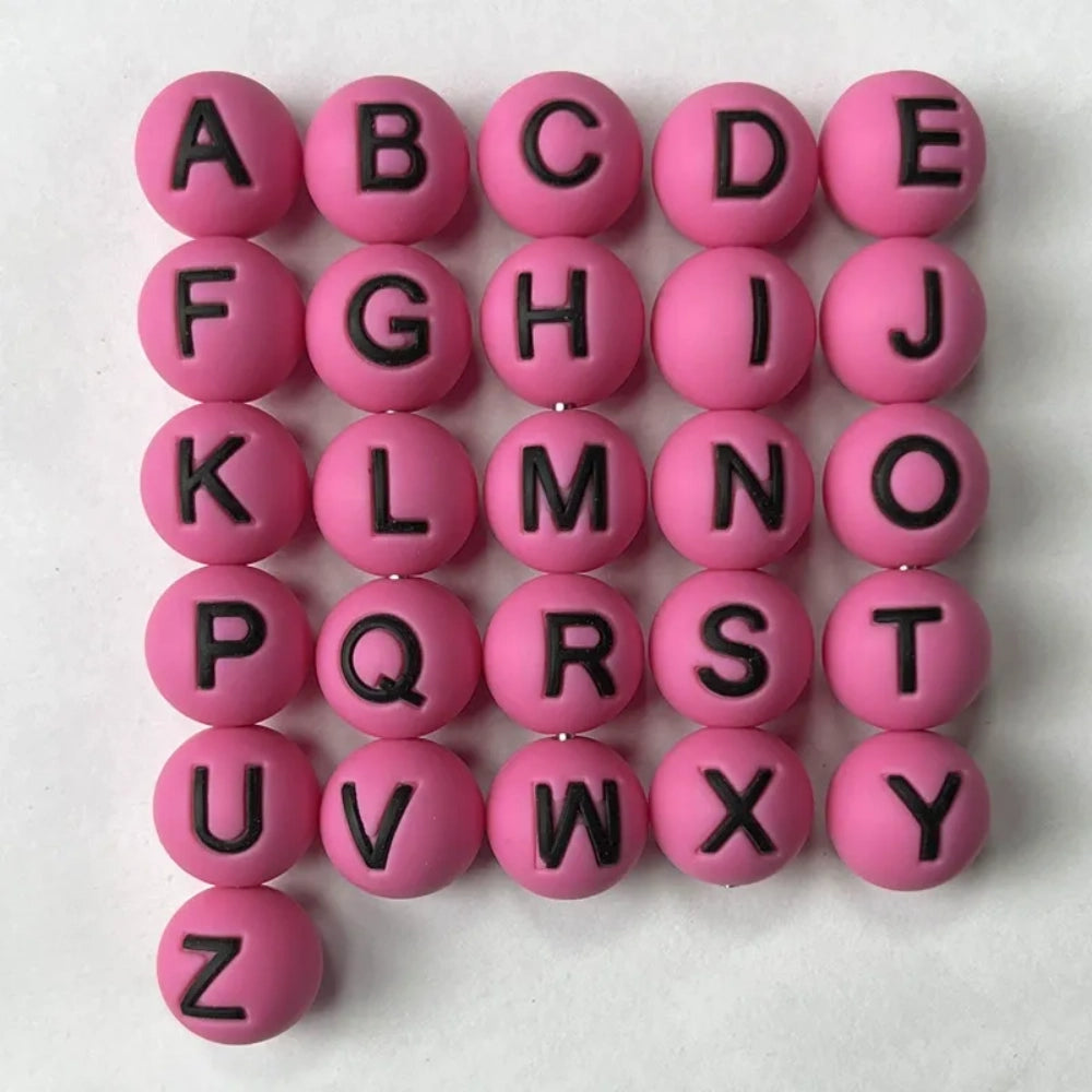 Letter Beads Silicone Beads for DIY Pens Bracelet Keychains
