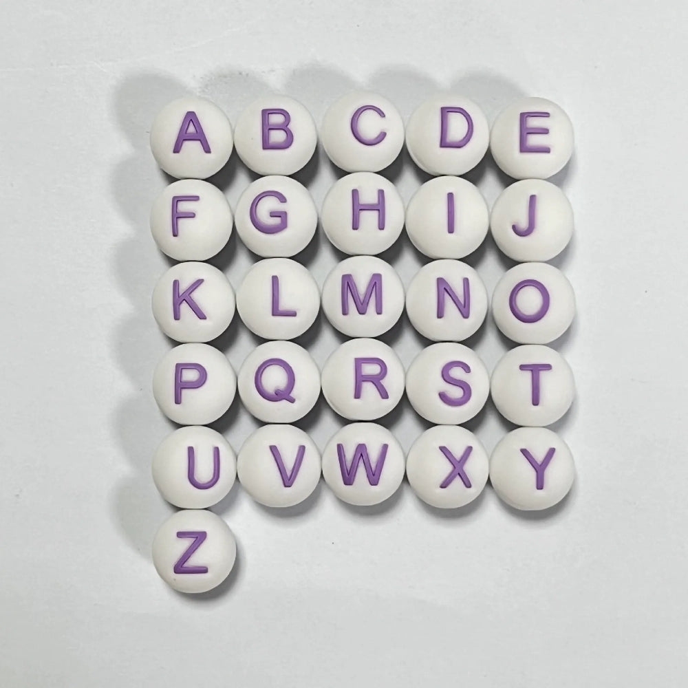 Letter Beads Silicone Beads for DIY Pens Bracelet Keychains