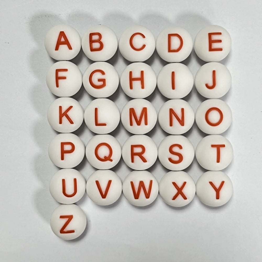 Letter Beads Silicone Beads for DIY Pens Bracelet Keychains