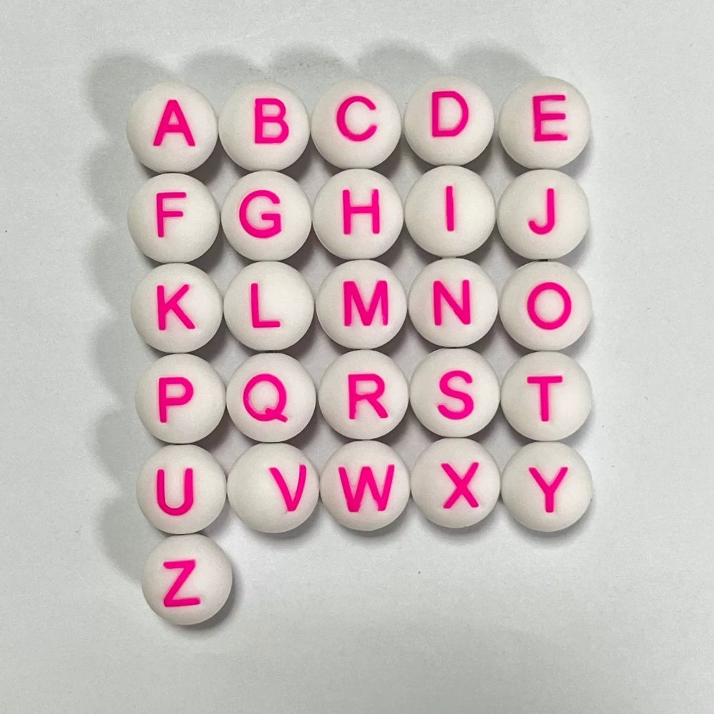 Letter Beads Silicone Beads for DIY Pens Bracelet Keychains