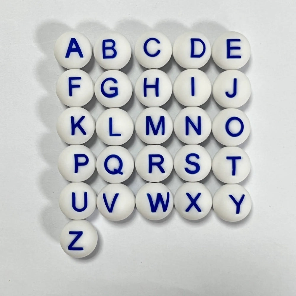 Letter Beads Silicone Beads for DIY Pens Bracelet Keychains