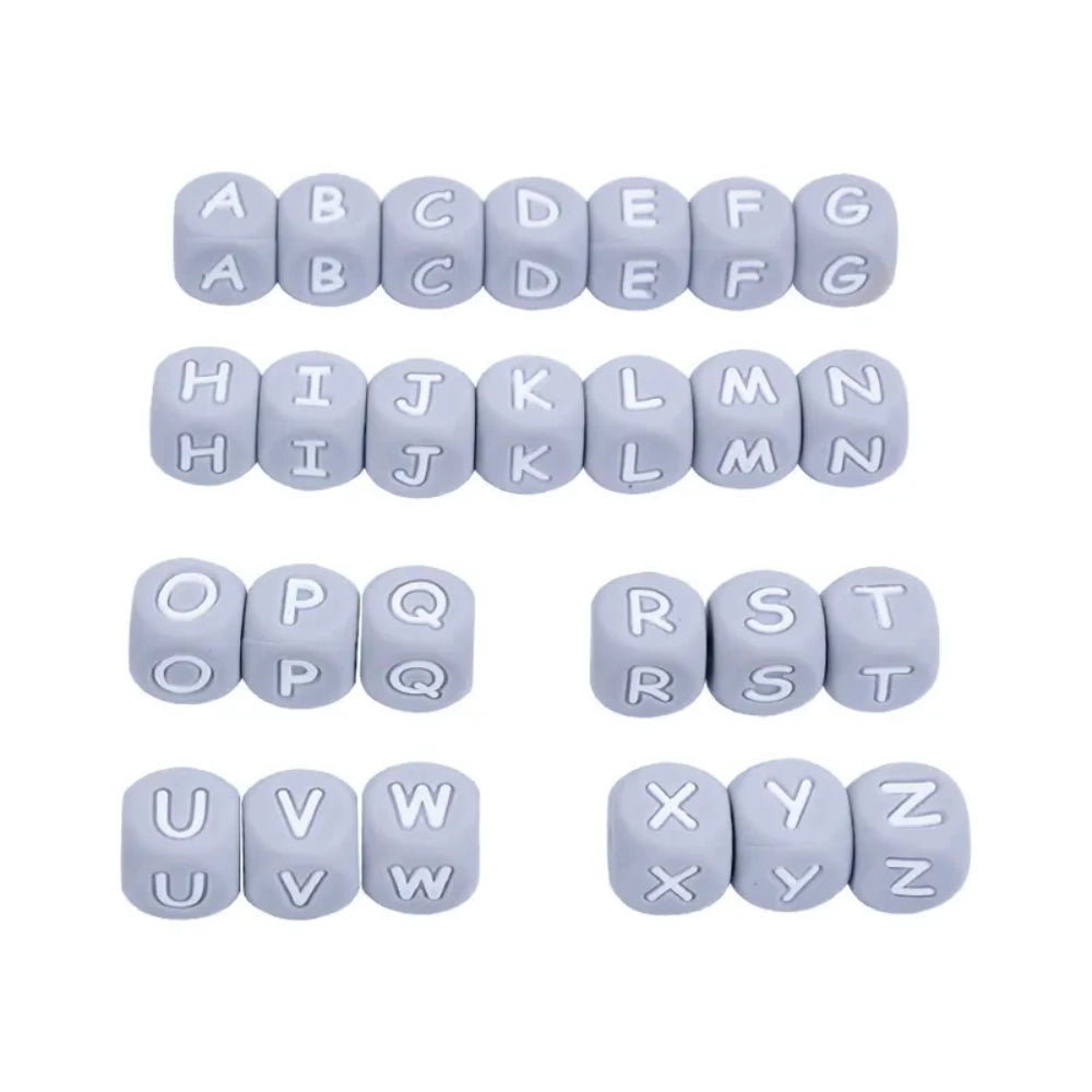 Letter Beads Silicone Focal Beads for DIY Pens Bracelet Keychains