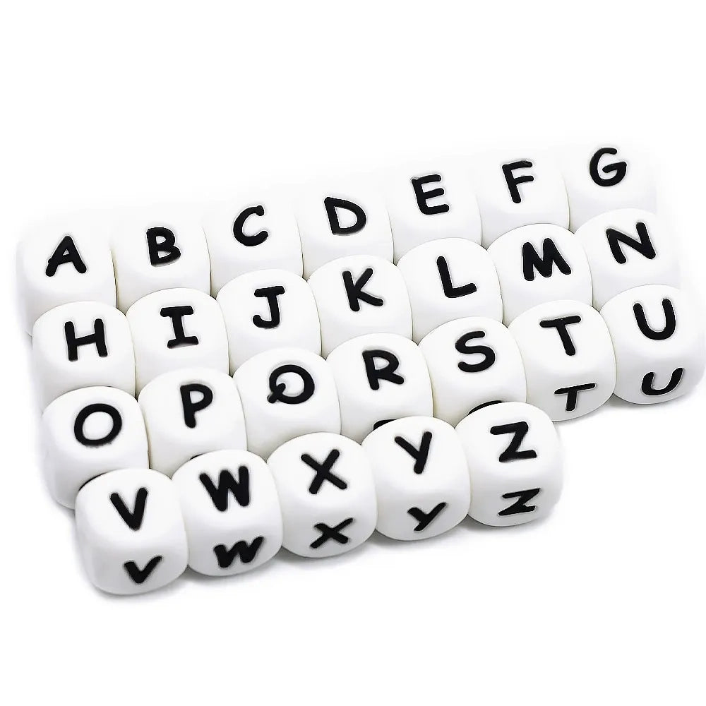 Letter Beads Silicone Focal Beads for DIY Pens Bracelet Keychains