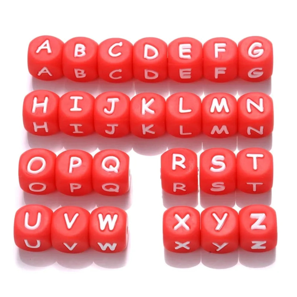 Letter Beads Silicone Focal Beads for DIY Pens Bracelet Keychains
