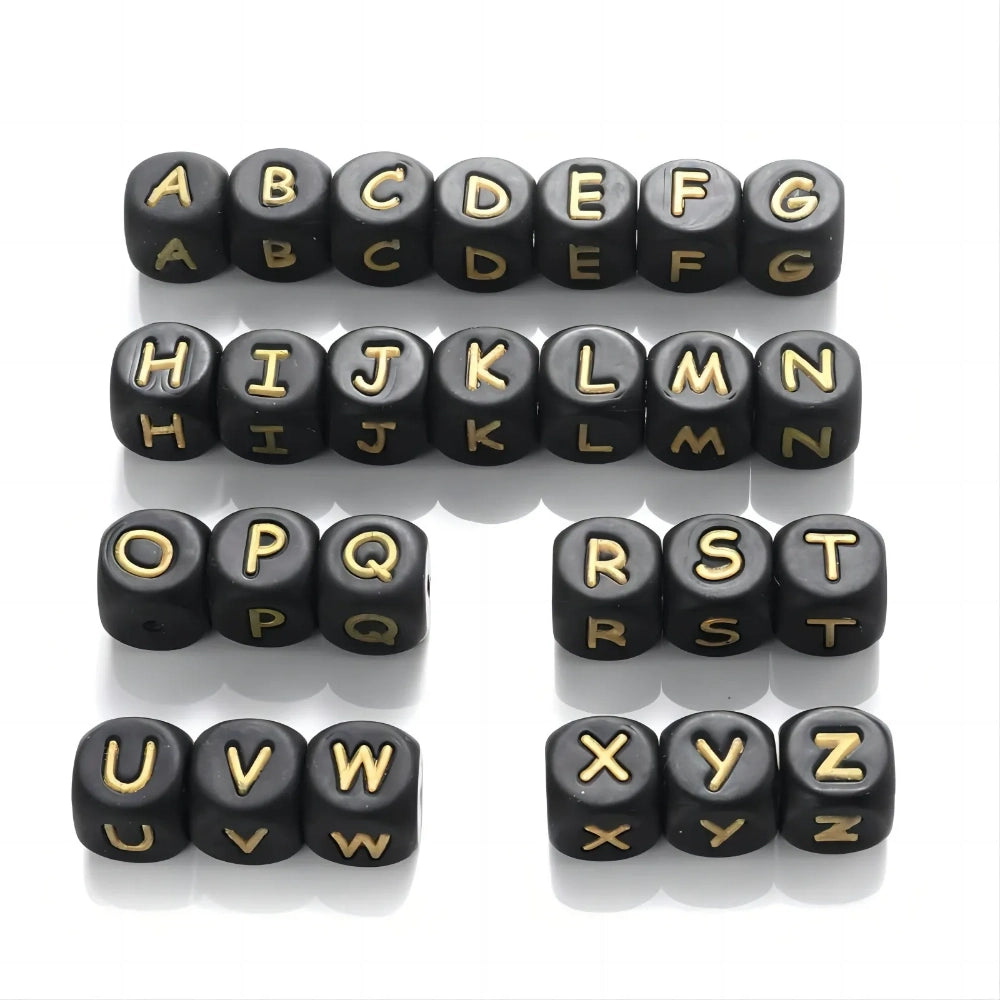 Letter Beads Silicone Focal Beads for DIY Pens Bracelet Keychains