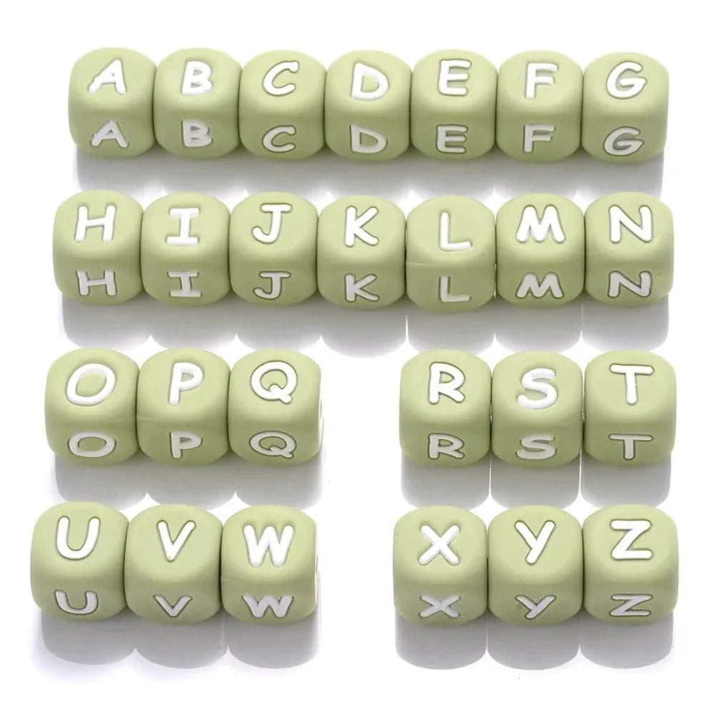 Letter Beads Silicone Focal Beads for DIY Pens Bracelet Keychains