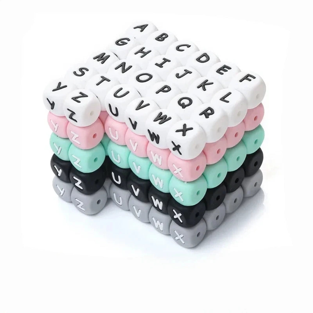 Letter Beads Silicone Focal Beads for DIY Pens Bracelet Keychains