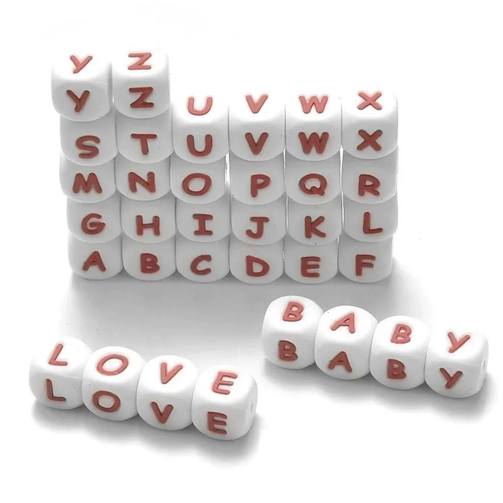 Letter Beads Silicone Focal Beads for DIY Pens Bracelet Keychains