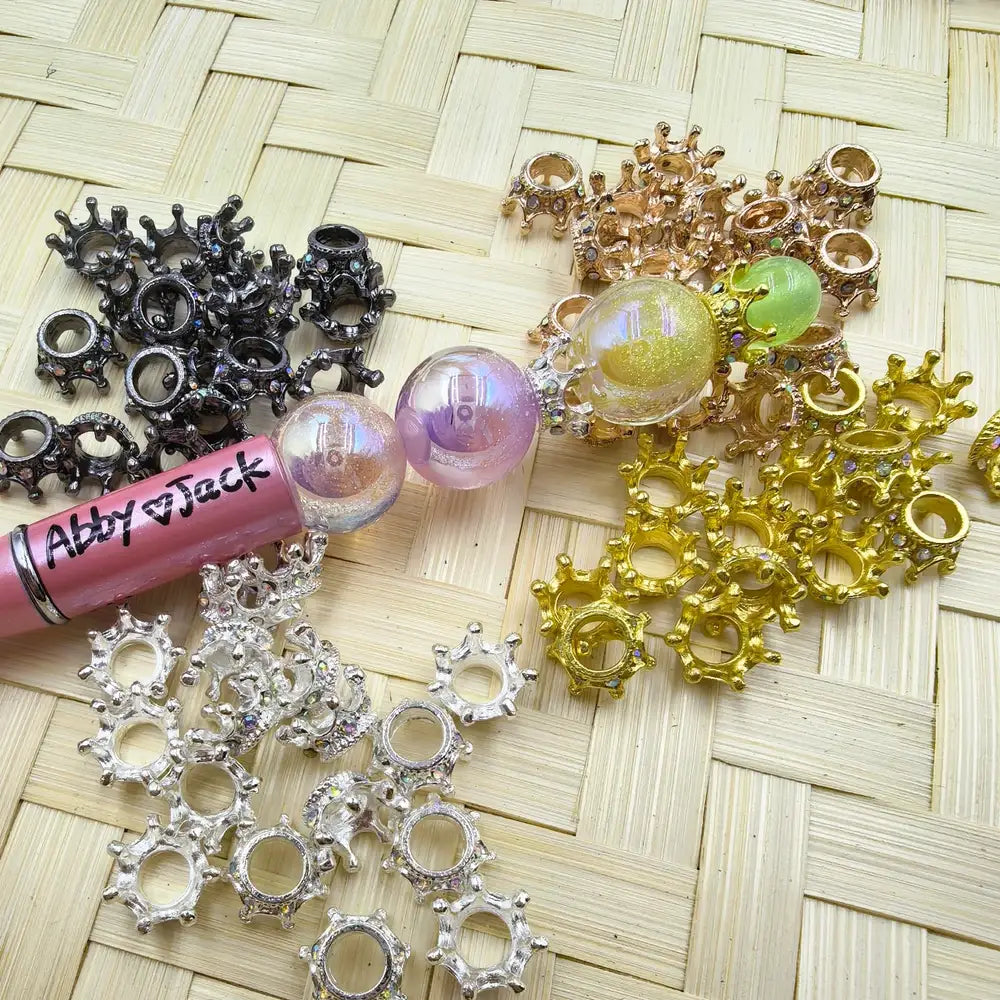 Little Crown with Rhinestones Metal Spacer