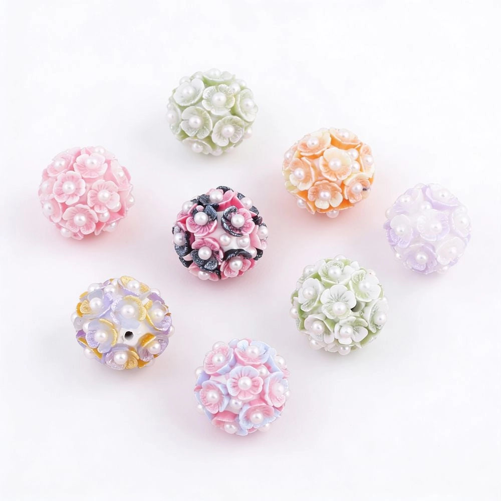 Luminous Flowers Rhinestones and Pearls DIY Fancy Beads-Random Mixed