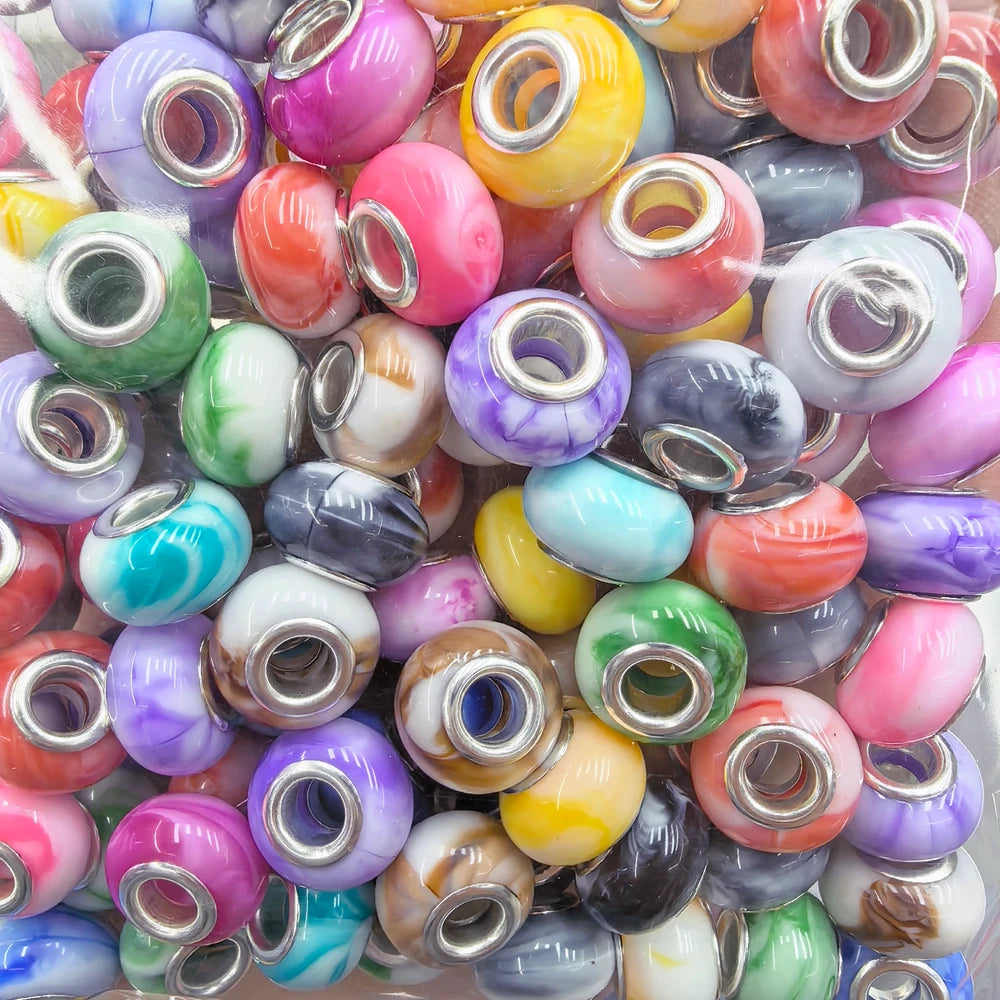 Marble Pattern Acrylic Big Hole Spacer