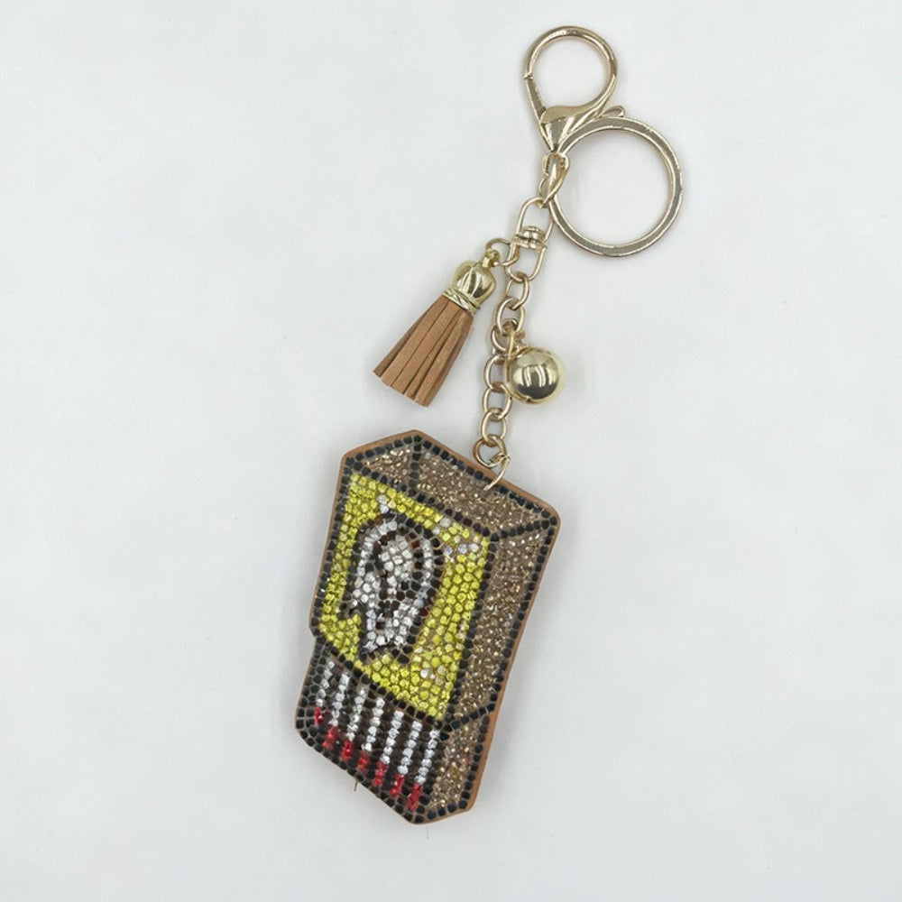 Matchbox Rhinestone Keychain for DIY