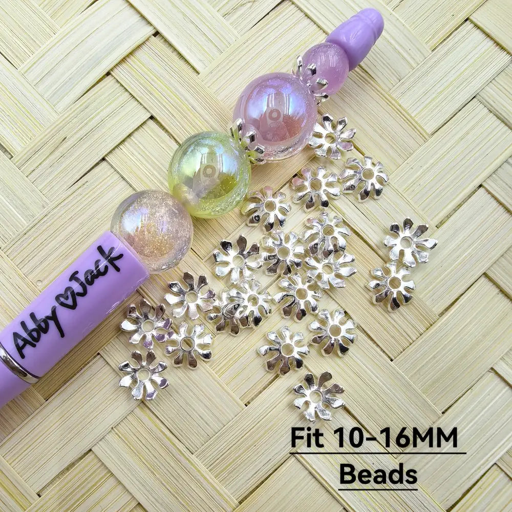 Metal Flower Shape Bead Caps Cages in Silver Color, 10-16MM