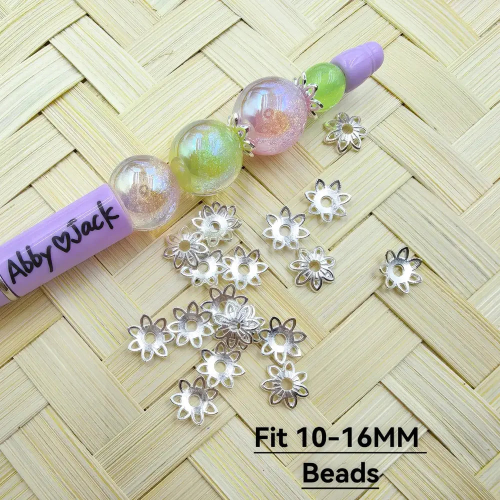 Metal Flower Shape Bead Caps Cages in Silver Color, 10-16MM