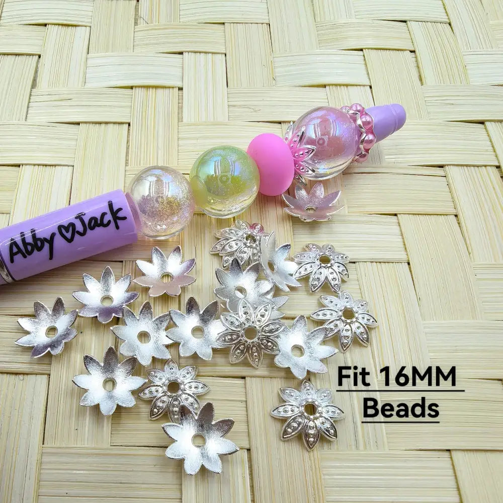 Metal Lotus Flower Shape Bead Caps Cages in Silver Color, 16MM