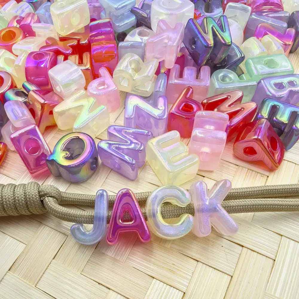 Multi-Color Translucent Alphabet Acrylic Beads for Rope