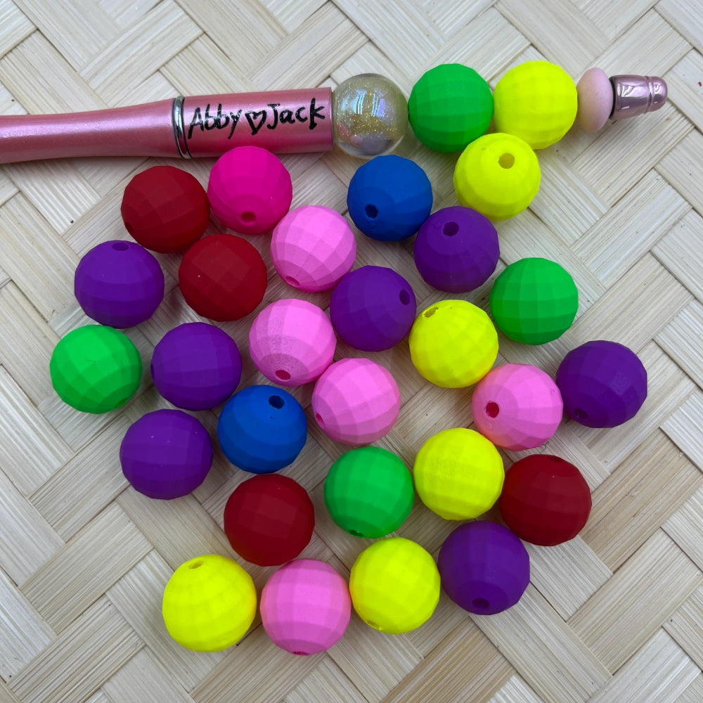 Neon Muti-Color Acrylic Beads | Beadable Pens Keychains Bracelets