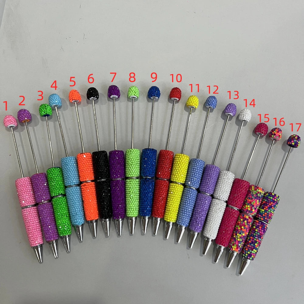 Neon Rhinestone Jelly Beadable Pens for DIY