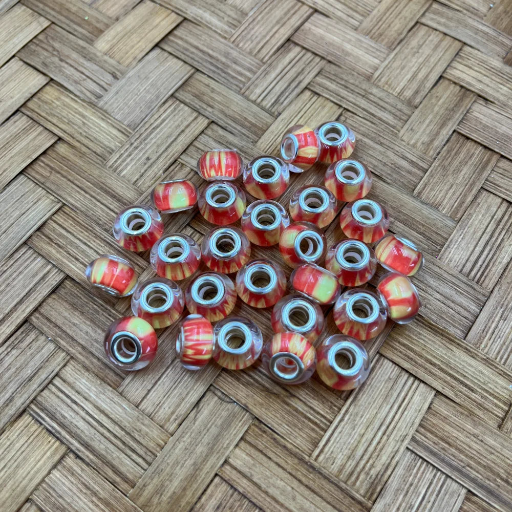 Orange and Yellow Acrylic Spacer Beads | Pens Keychains DIY