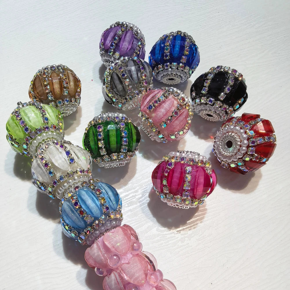 Oval Rhinestones Pearls Rhinestone Chain Acrylic DIY Fancy Beads