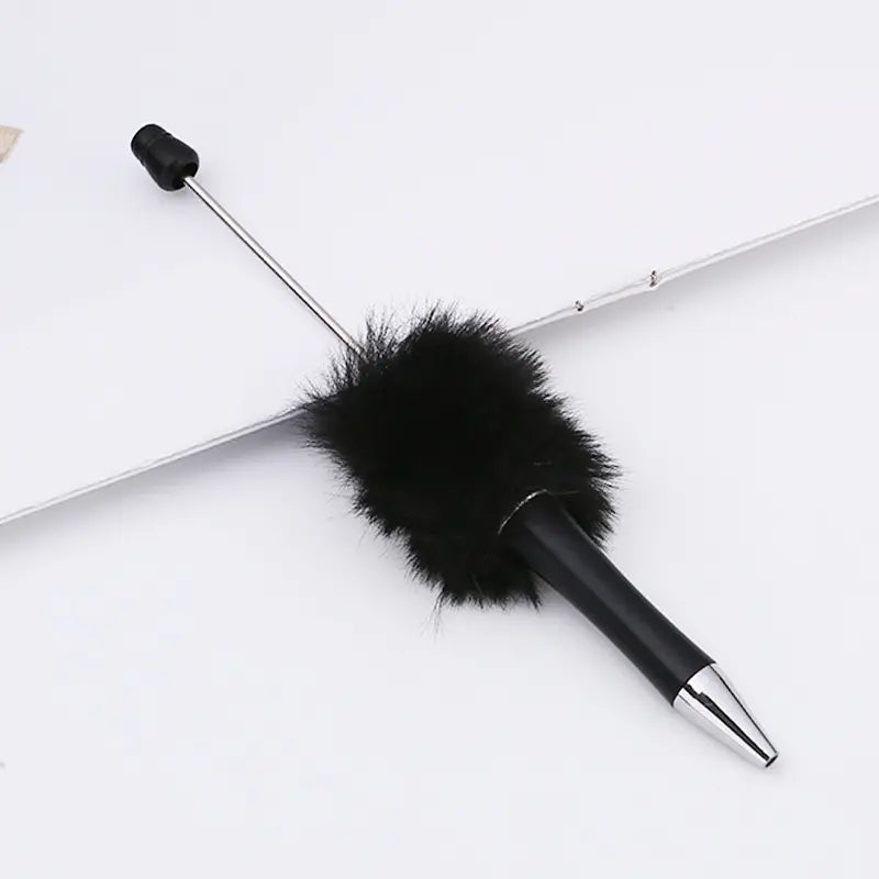 Plush Pom Pom Beadable Pen in Solid Colors DIY Pen