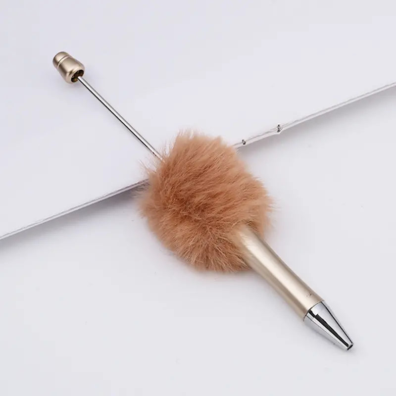 Plush Pom Pom Beadable Pen in Solid Colors DIY Pen