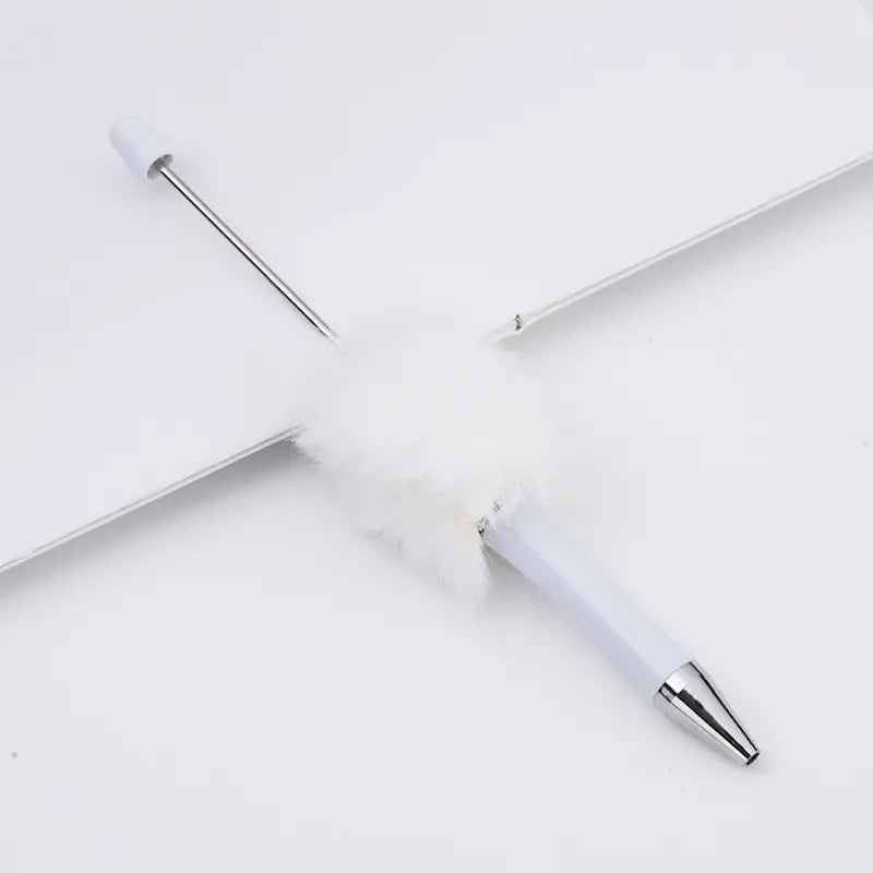 Plush Pom Pom Beadable Pen in Solid Colors DIY Pen