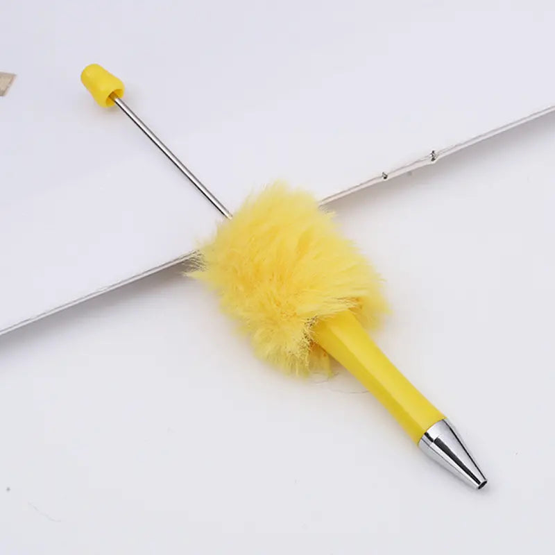 Plush Pom Pom Beadable Pen in Solid Colors DIY Pen