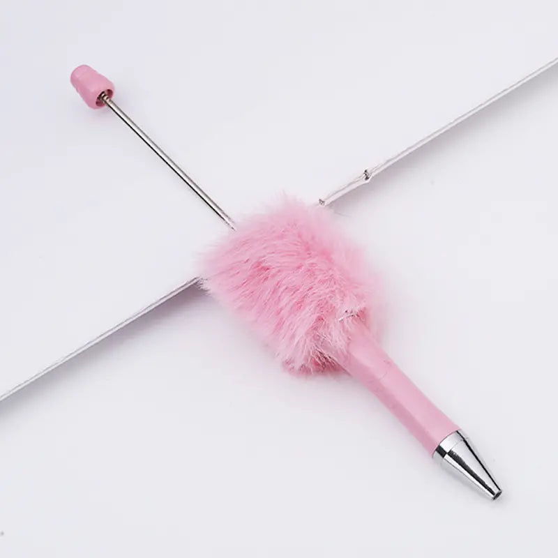 Plush Pom Pom Beadable Pen in Solid Colors DIY Pen