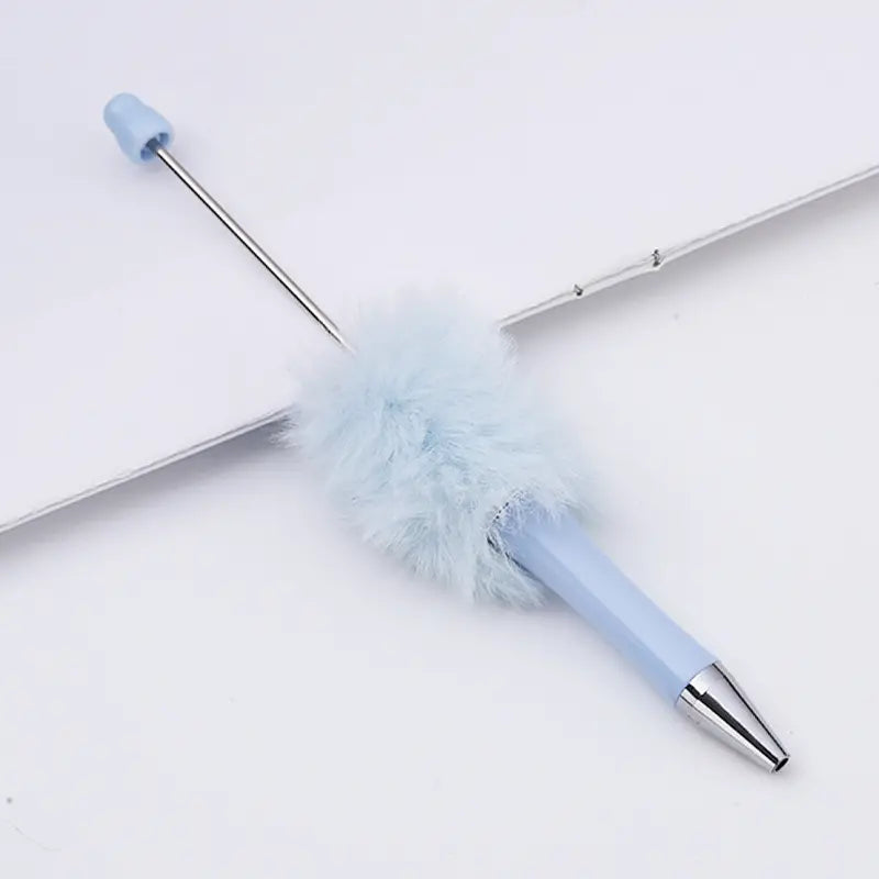 Plush Pom Pom Beadable Pen in Solid Colors DIY Pen