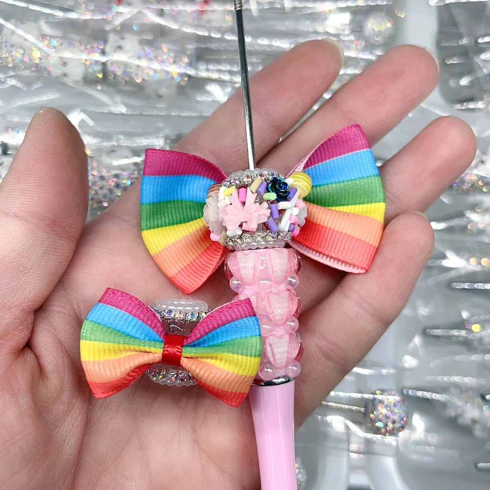 Rainbow Bow Acrylic DIY Fancy Beads