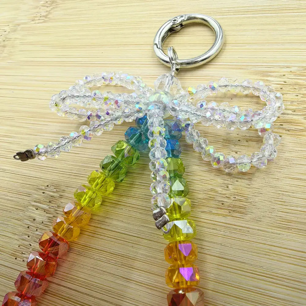 Rainbow Crystal Bow Keyring, for Bags Phone Chains