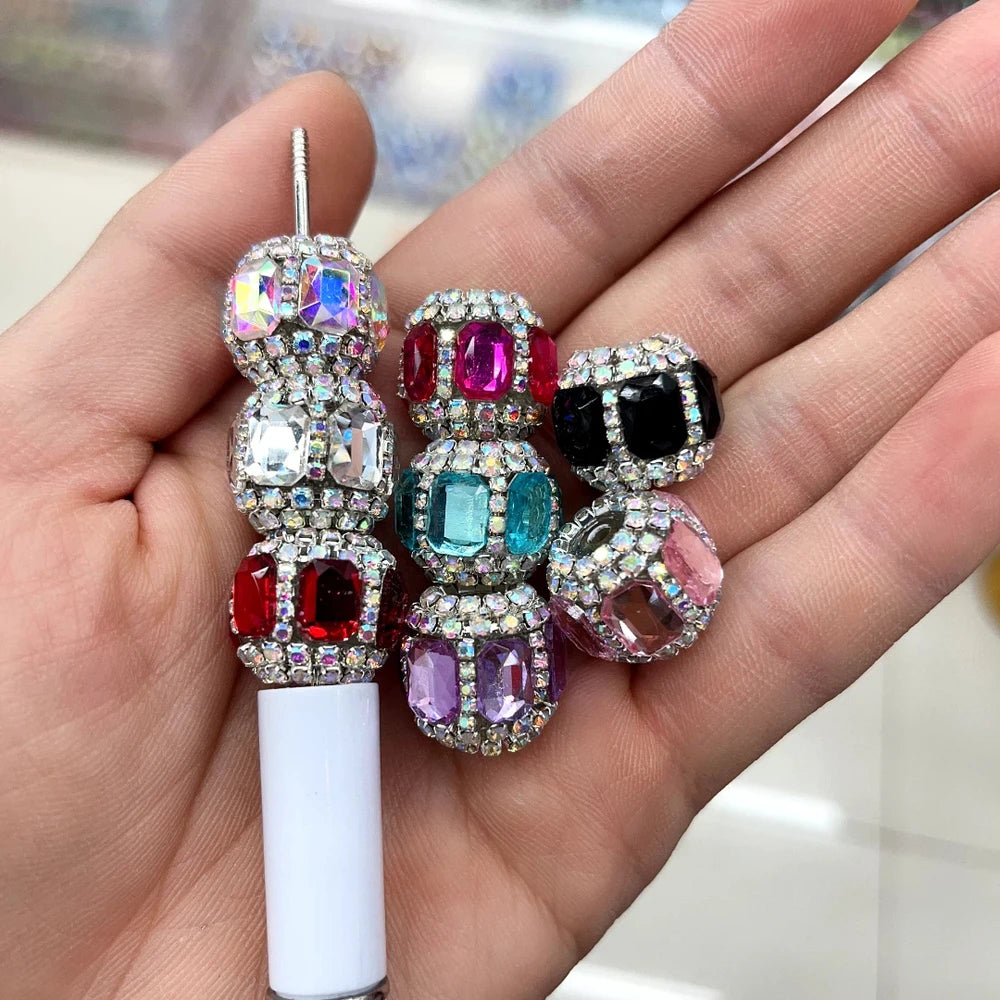 Rectangle and Rhinestone Chain Acrylic DIY Fancy Beads-Random Mixed