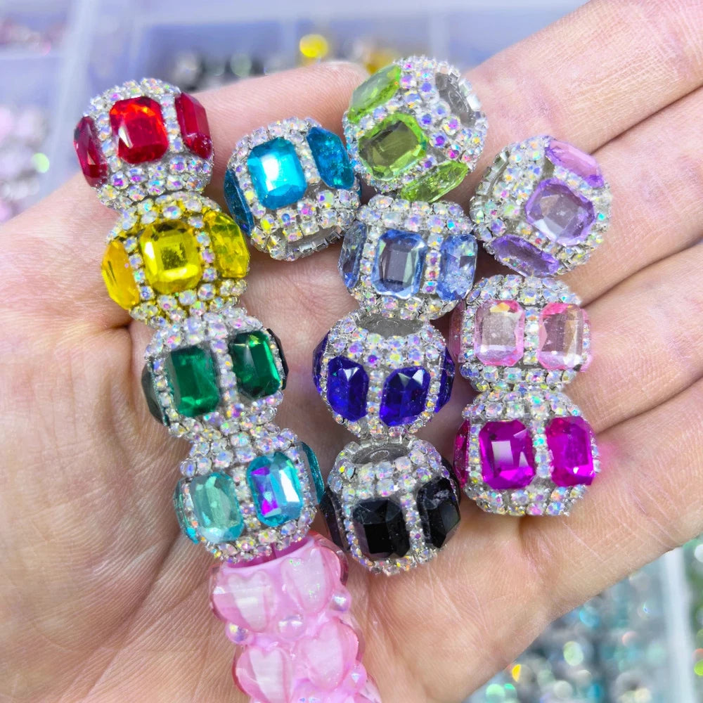 Rectangle Rhinestones and Rhinestone Chain Acrylic DIY Fancy Beads-Random Mixed