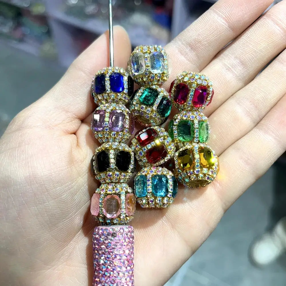 Rectangle Rhinestone and Rhinestone Chain Acrylic DIY Fancy Beads-Random Mixed