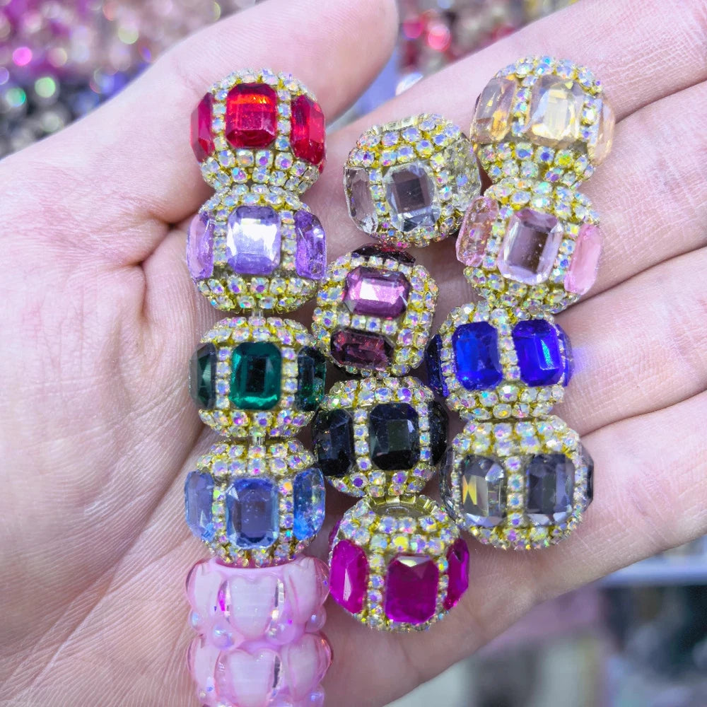 Rectangle Rhinestones and Rhinestone Chain Acrylic DIY Fancy Beads-Random Mixed