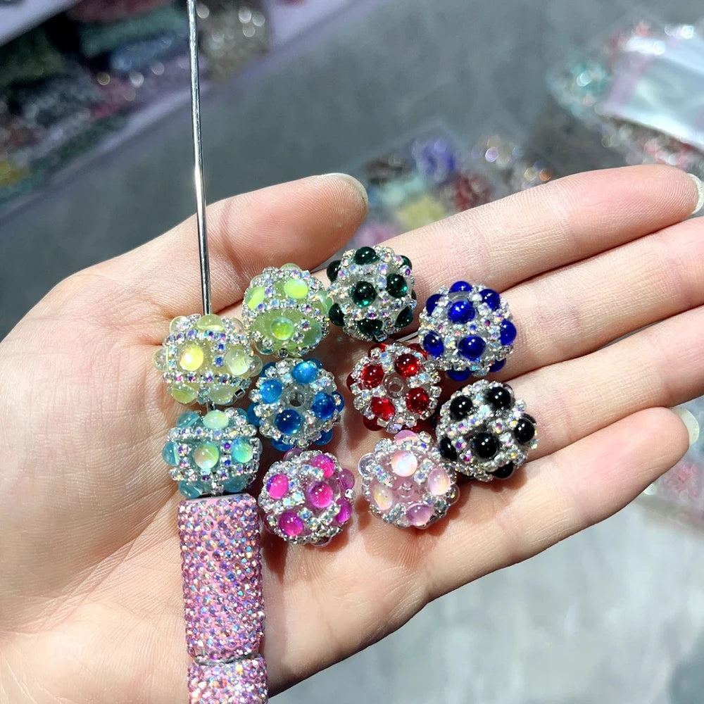 Rhinestone and Rhinestone Chain Acrylic DIY Fancy Beads-Random Mix