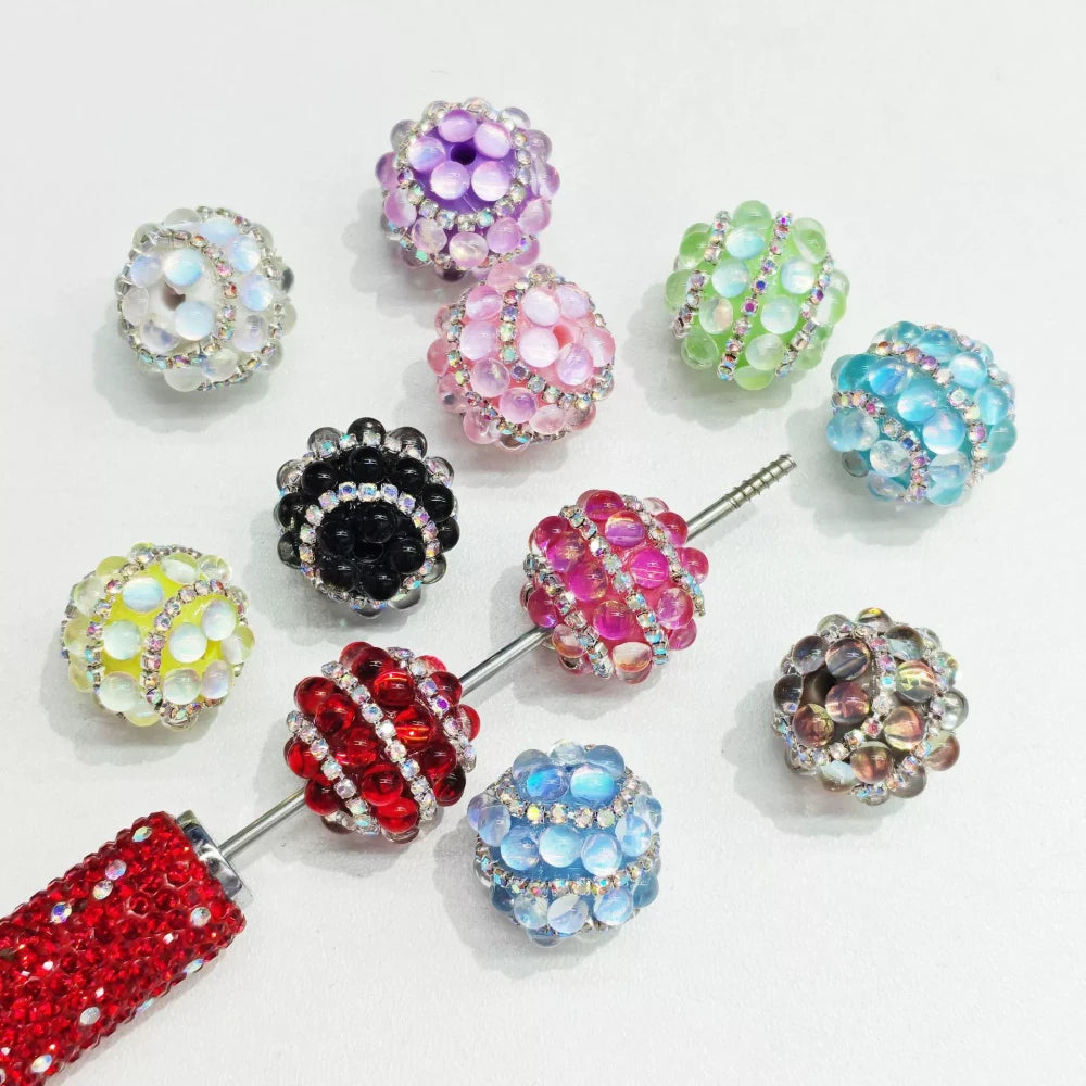 Rhinestone and Rhinestone Chain Acrylic DIY Fancy Beads-Random Mixed