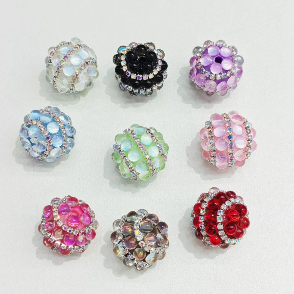 Rhinestone and Rhinestone Chain Acrylic DIY Fancy Beads-Random Mixed