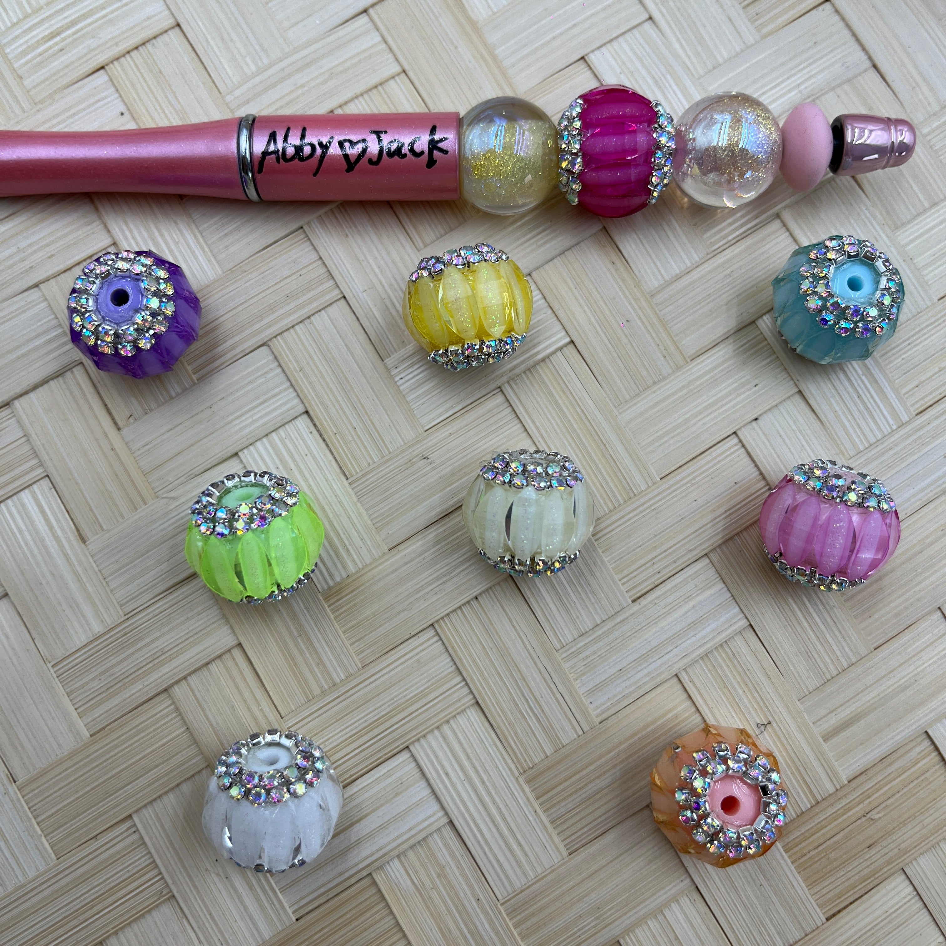 Rhinestone Chain Fancy Chunky Beads | Beadable Pens Keychains Bracelets