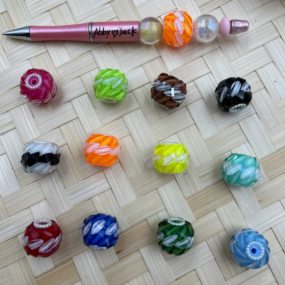 Rhinestone Fancy Chunky Beads | Beadable Pens Keychains Bracelets