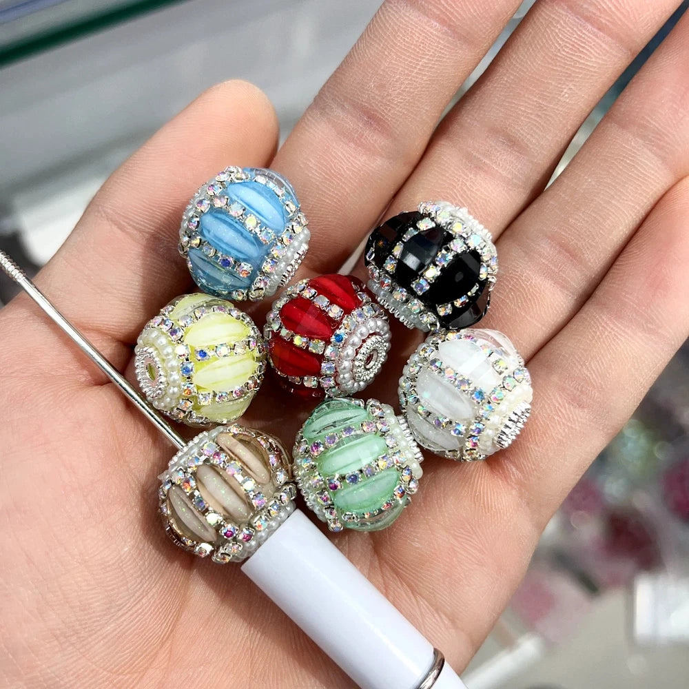 Rhinestone Pearls Rhinestone Chain Acrylic DIY Fancy Beads-Random Mixed